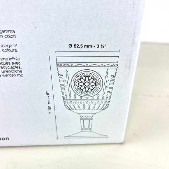 Bormioli Rocco Romantic Blue Water Wine Stemware Glasses Set of 4 - Picture 4 of 6